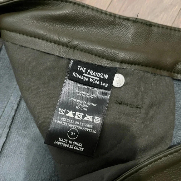 BLANKNYC Franklin High Waist Faux Leather Wide Leg Pants Sign up green. Size 31 - Picture 6 of 10